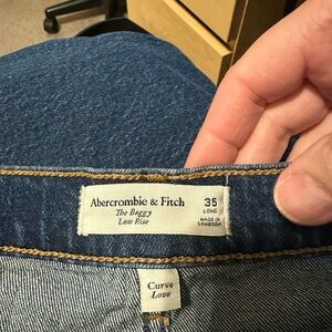 Abercrombie & Fitch Curve Love Blue Flare Wide Leg Jeans size 35 Long